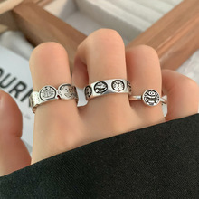岚芷 机器猫戒指女小众设计卡通泰银饰品个性食指开口925纯银戒指