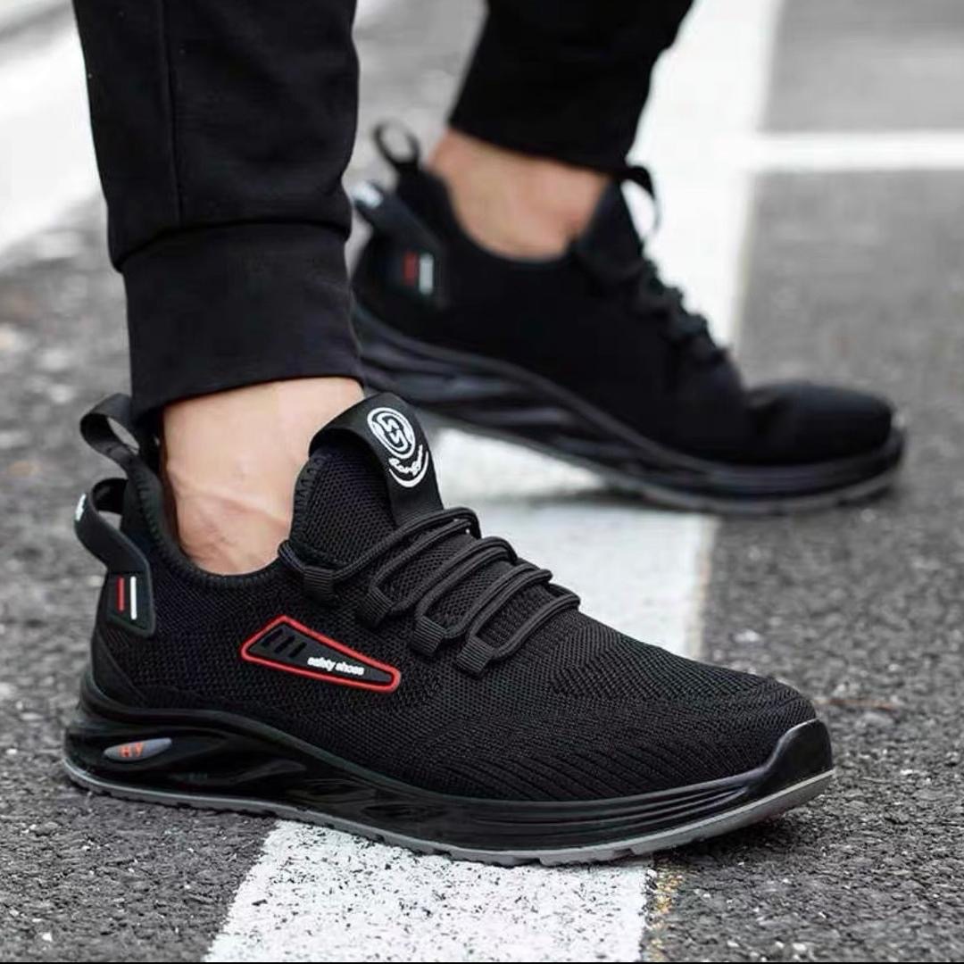 Flyknit Breathable Work Shoes Men's Anti-Smashing and Anti-Penetration Insulation Electrician Shoes Wear-Resistant Protective Footwear Construction Site Work Shoes Wholesale