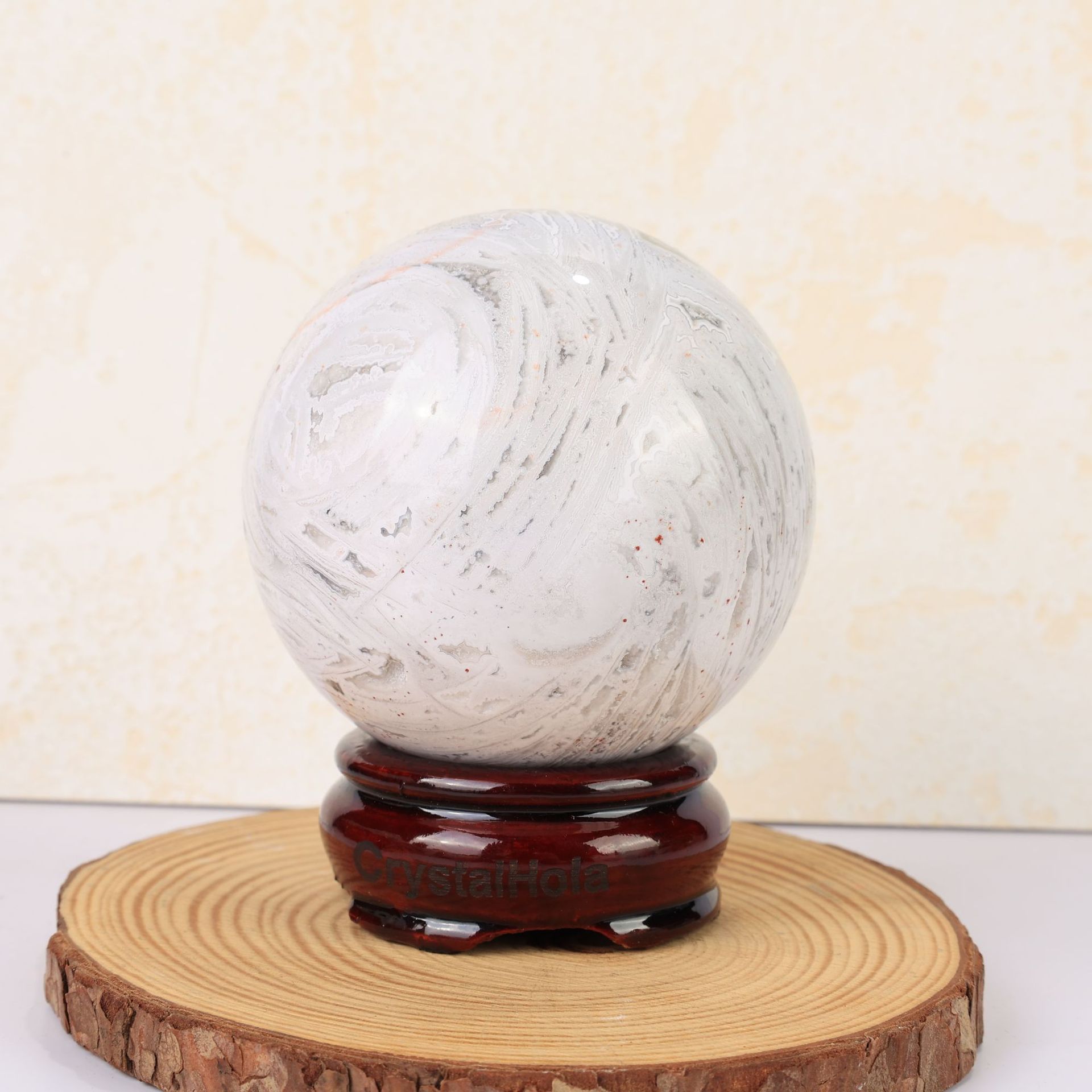 跨境热销天然水晶白墨西哥玛瑙球工艺品居家办公摆件能量球批发