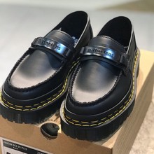 马丁博士Dr.Martens bex铭牌金属logo英伦小皮鞋女松糕厚底乐福鞋