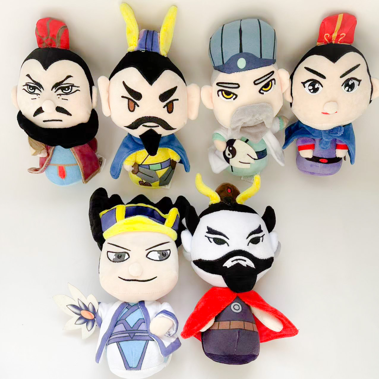 六款可爱版毛绒玩具三国人物