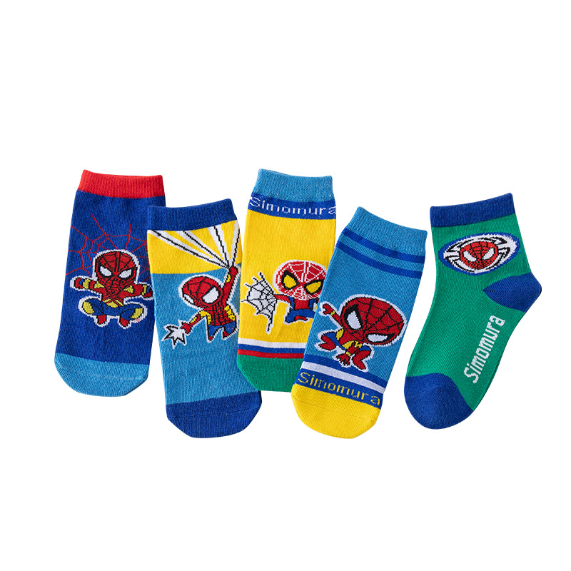 [Five Pairs] Children's Tube Socks Fashion Cartoon Boy Girls Trendy Mid-Calf Length Socks Ultraman Socks Wholesale