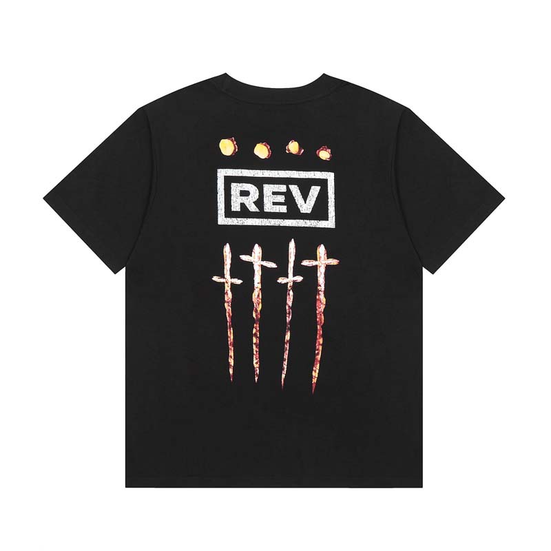 【现货】高街潮牌revenge九寸钉乐队涂鸦字母复古水洗做旧情侣t恤