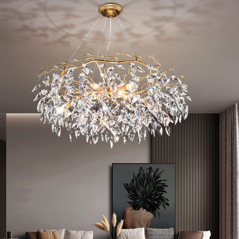 Post-Modern Light Luxury Chandelier Chandelier Crystal Lamp Dining Room Bedroom Stylish and Personalized French Designer Creative Lamp in the Living Room