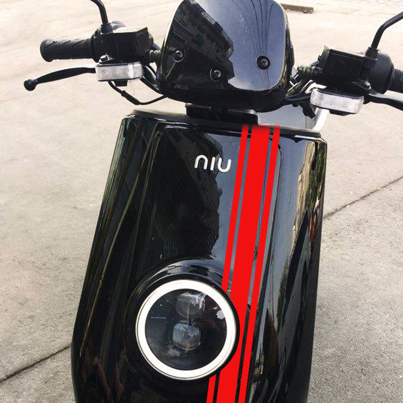 外贸电动车小牛复古摩托车个性油箱泥板贴条贴纸防水贴花竖条贴膜
