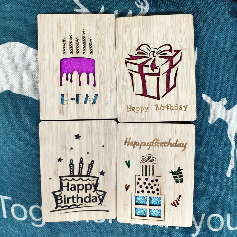 竹木贺卡母亲节父亲节情人节感谢卡mom卡片生日祝福卡送亲人朋友