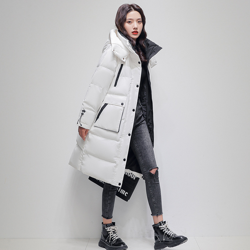 平湖羽绒服女款高端女冬季外套嘉兴90白鸭绒服中长款女装韩版大码