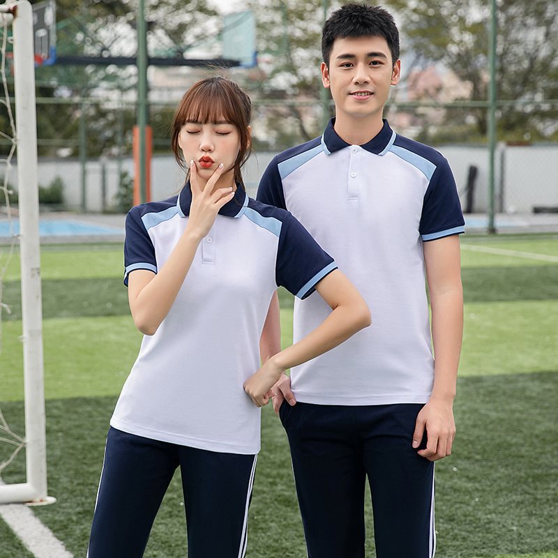 夏季初中班服短袖套装高中长裤技校职高校服运动会两