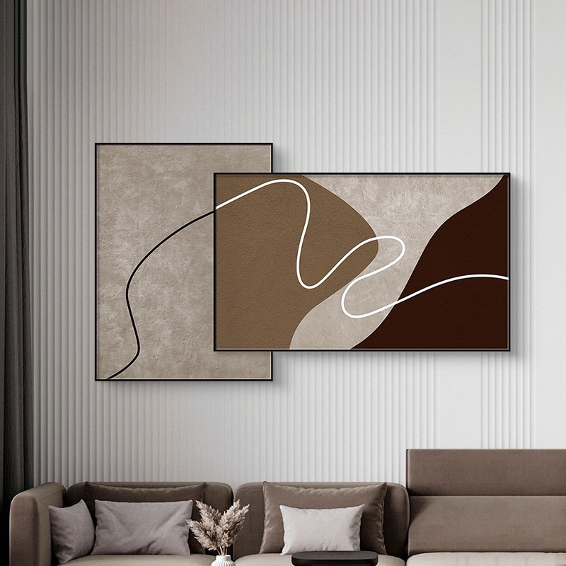 莫兰迪抽象意式极简现代简约小众艺术感客厅装饰画沙发背景墙挂画