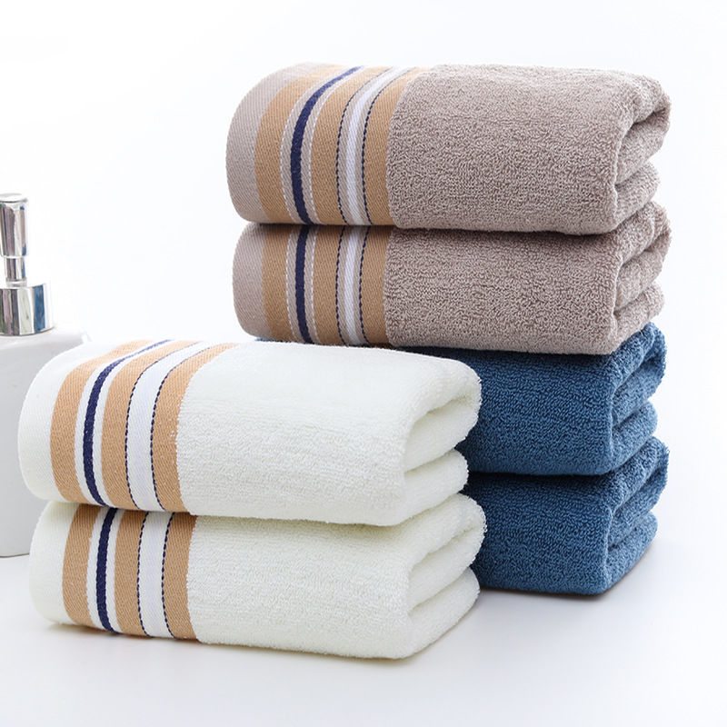 * Yarn Cotton Thickened 34*74 Adult Jacquard Large Plaid Cotton Towel Gift Household Daily Towel