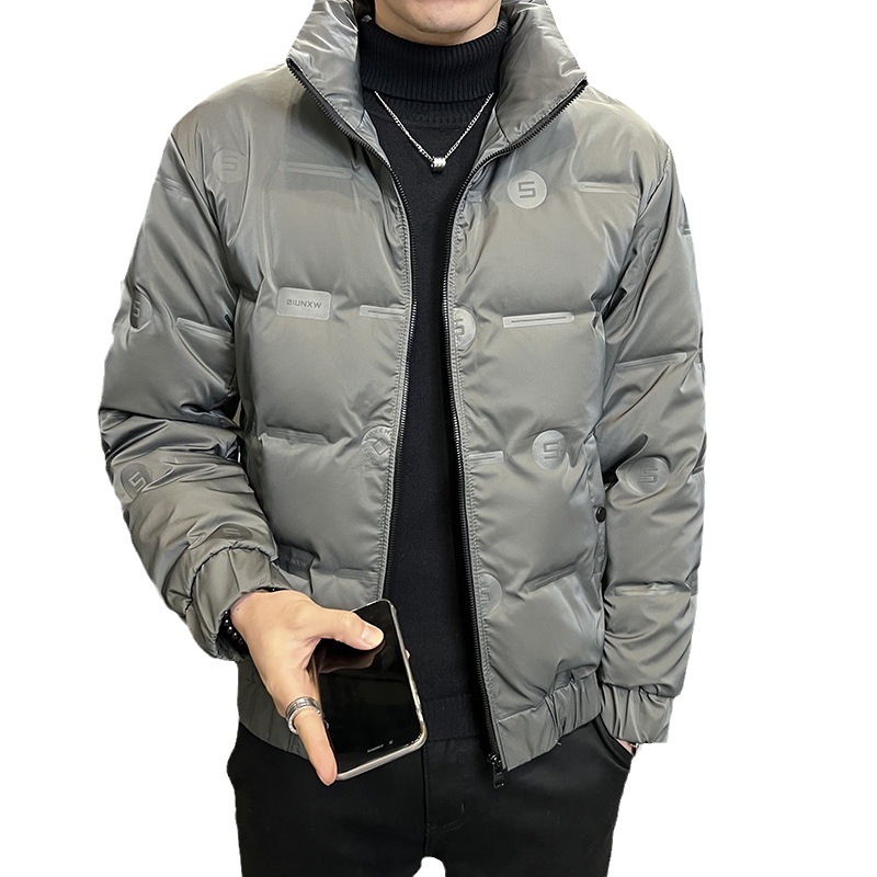 Down Jacket Men's New Winter Clothes Stand Collar Handsome Short White Duck down Warm Men's Clothing Coat Youth Trendy Top