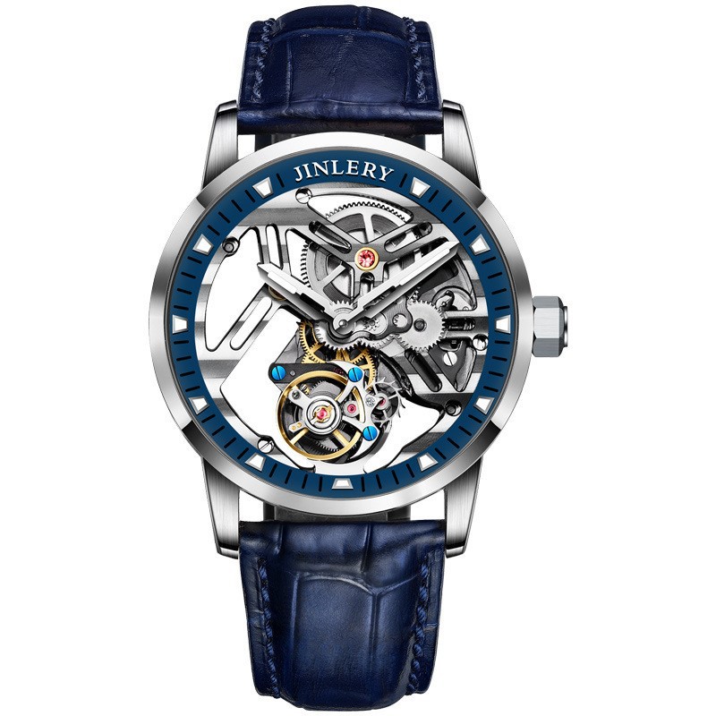 瑞士新款真陀飞轮皮带机械手表男款正品 小众轻奢男表 夜光防水表