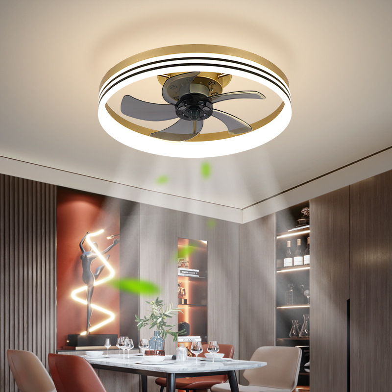 Led Ceiling Fan Light Flush Mount Ceiling Light For Dedroom Living Room With Remote Control 