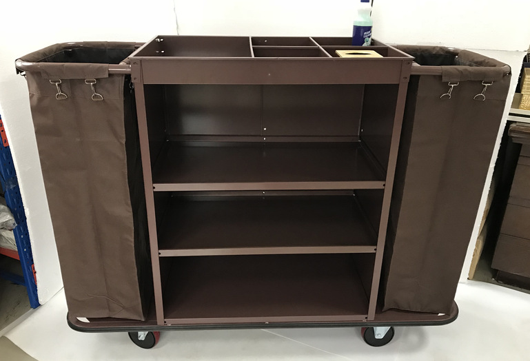 定制酒店双边客房工作车 布草车房口车宾馆清洁服务车推车加厚