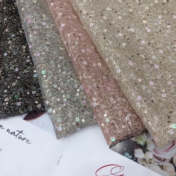 蕾丝珠片面料 乱网亮片绣花现货旗袍礼服连衣裙布料配饰内衣女装