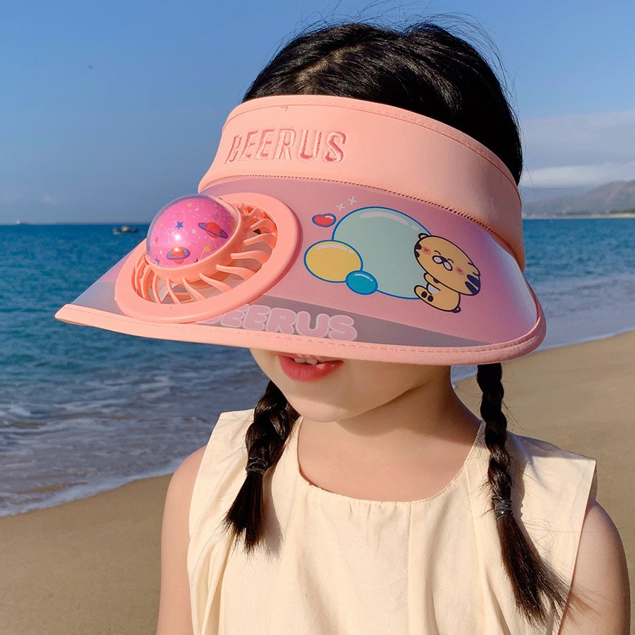 帽檐宝宝空顶帽带风扇户外出游男孩遮阳帽子https://yiwuzundouwanju