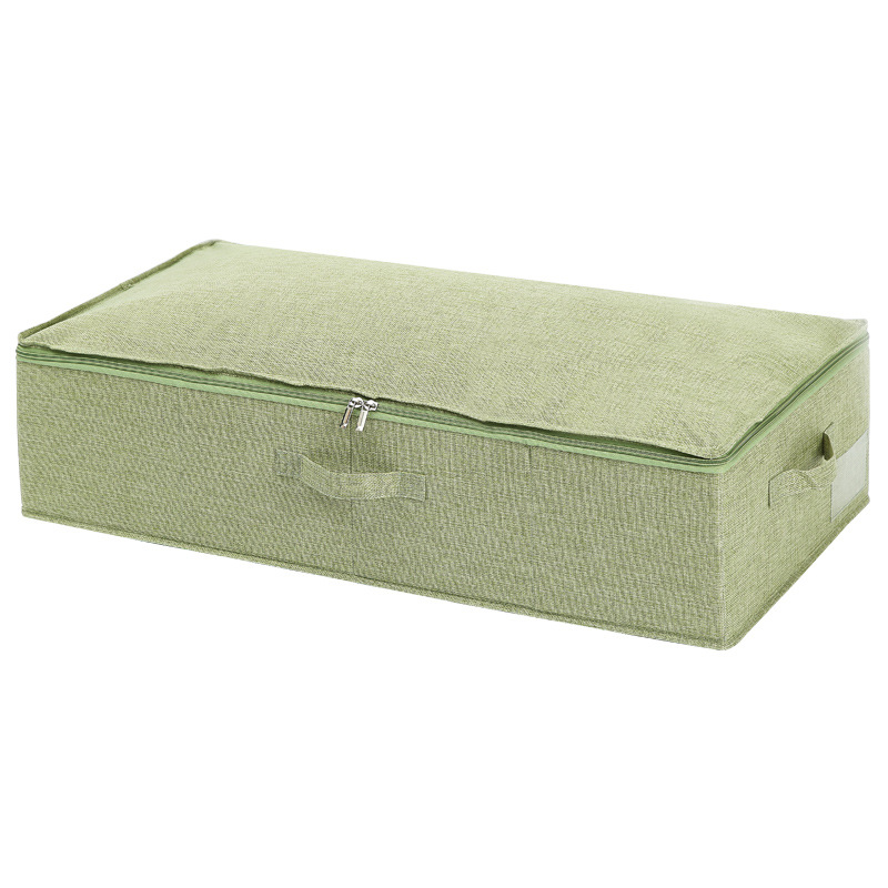 Amazon Cotton and Linen Bed Bottom Storage Box Flat Foldable Clothes Storage Box Large Capacity Quilt Storage Box