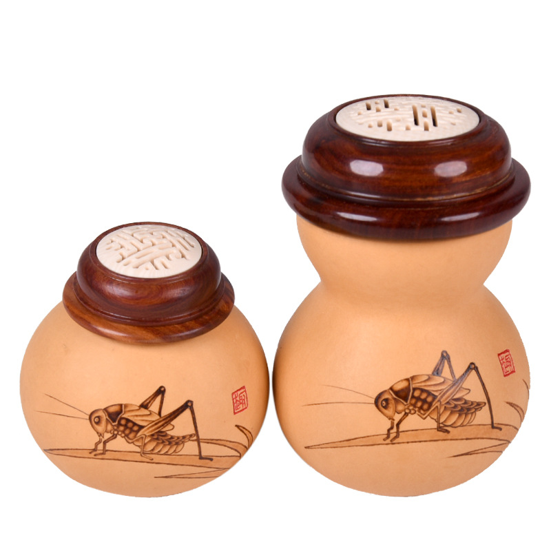 葫仙天然葫芦蝈蝈罐葫芦七星口蛐蛐笼子鸣叫虫罐虫具文玩收藏把件