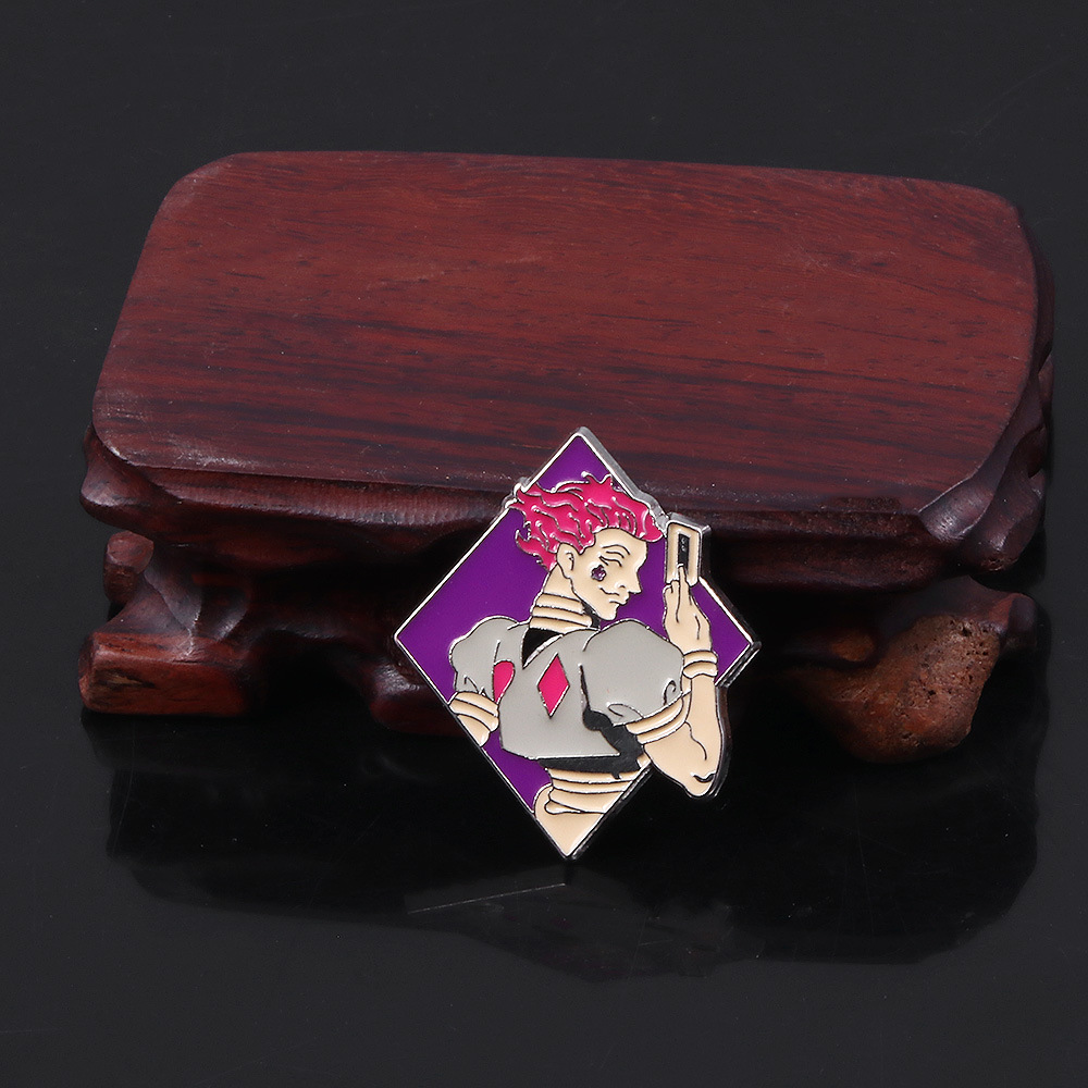 动漫周边 全职猎人泪滴标志西索卡通同人胸针 卡牌魔术师徽章别针