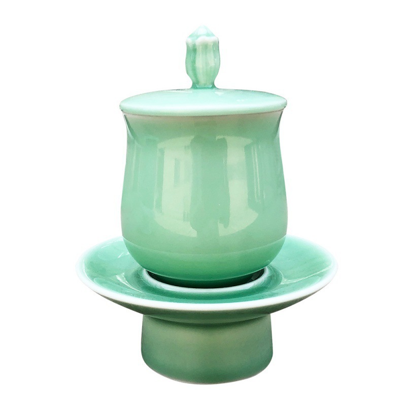 佛具用品法器供桌佛龛香炉供具五供龙泉青瓷陶瓷供杯净水杯佛前杯