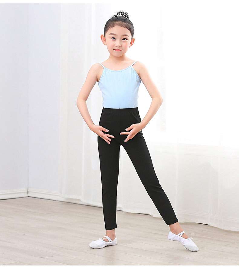 儿童舞蹈服女童练功服夏季女孩七分紧身裤训练儿童跳舞裤形体裤子