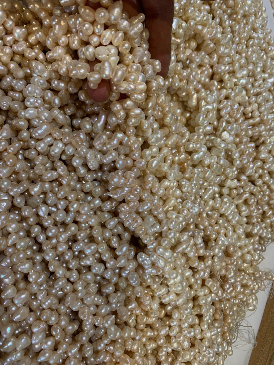 诸暨山下湖珍珠葫芦珠8字珠手工diy半成品珍珠链条批发9mm