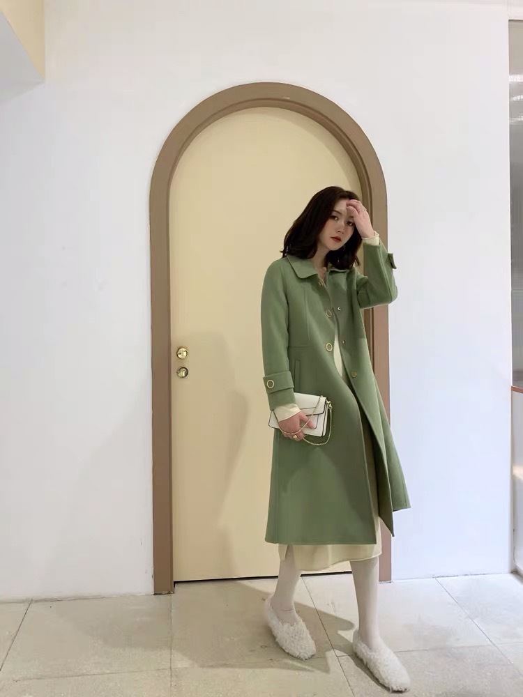 深圳品牌素莹双面羊绒大衣直播实体商场引流涨粉女装厂家走份批发