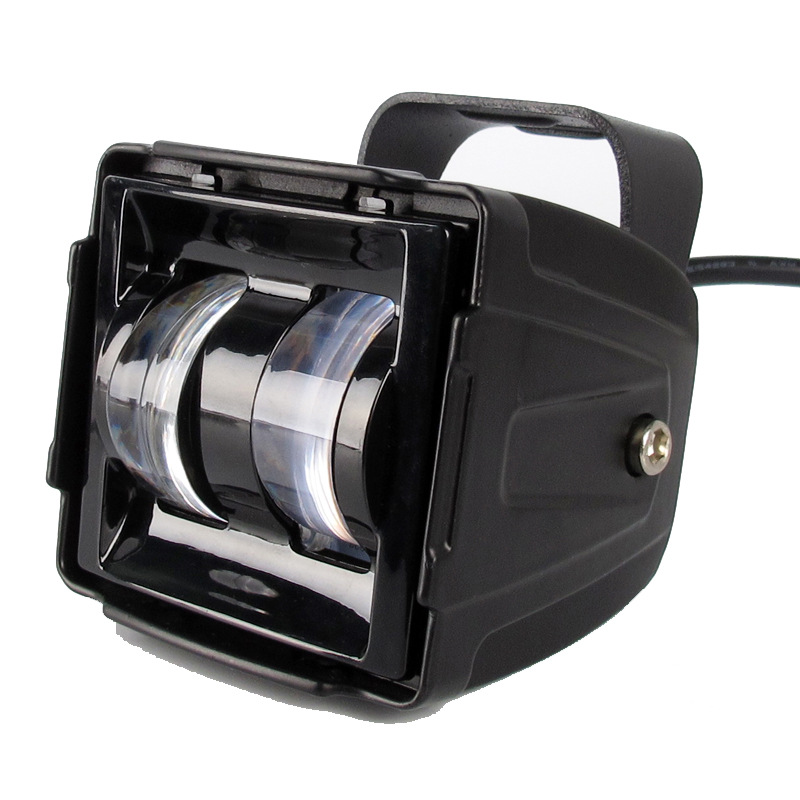 新款 工作灯方形摩托车led黄白双色大灯雾灯越野灯改装射灯探照灯