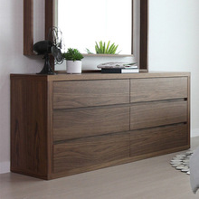 胡桃木色实木储物收纳柜子现代简约五六斗橱柜抽屉卧室床尾柜