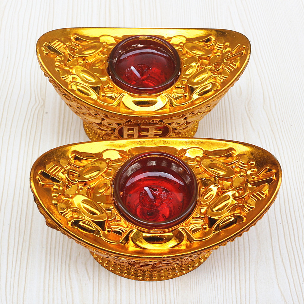 进宝水晶蜡烛元宝蜡烛一对装8x12厘米开业拜财神拜佛祖酥油灯