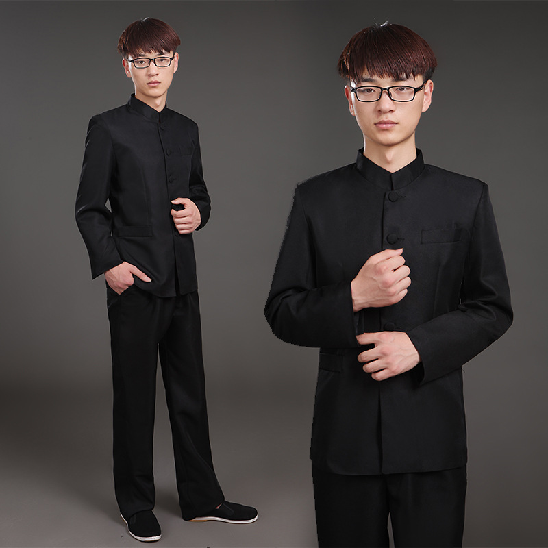 民国中山装男毕业班服男五四青年装女中国风合唱服立领民国学生装