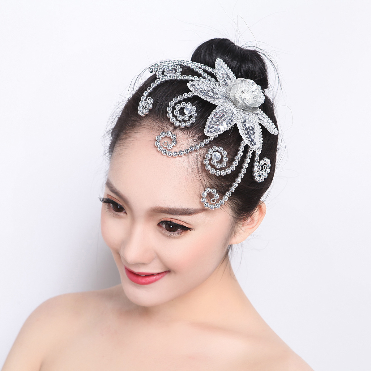 舞蹈头饰演出头饰秧歌广场民族古典舞舞台表演头花跳舞傣族现代女