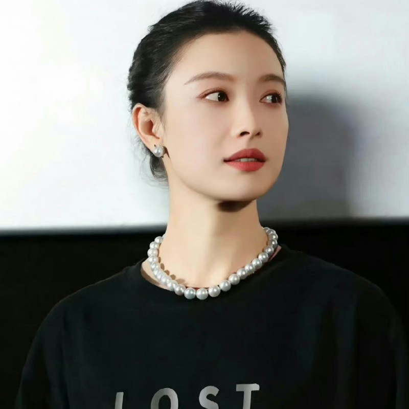 倪妮同款正圆珍珠项链女气质高级名媛轻奢新款颈链锁骨链质感超绝