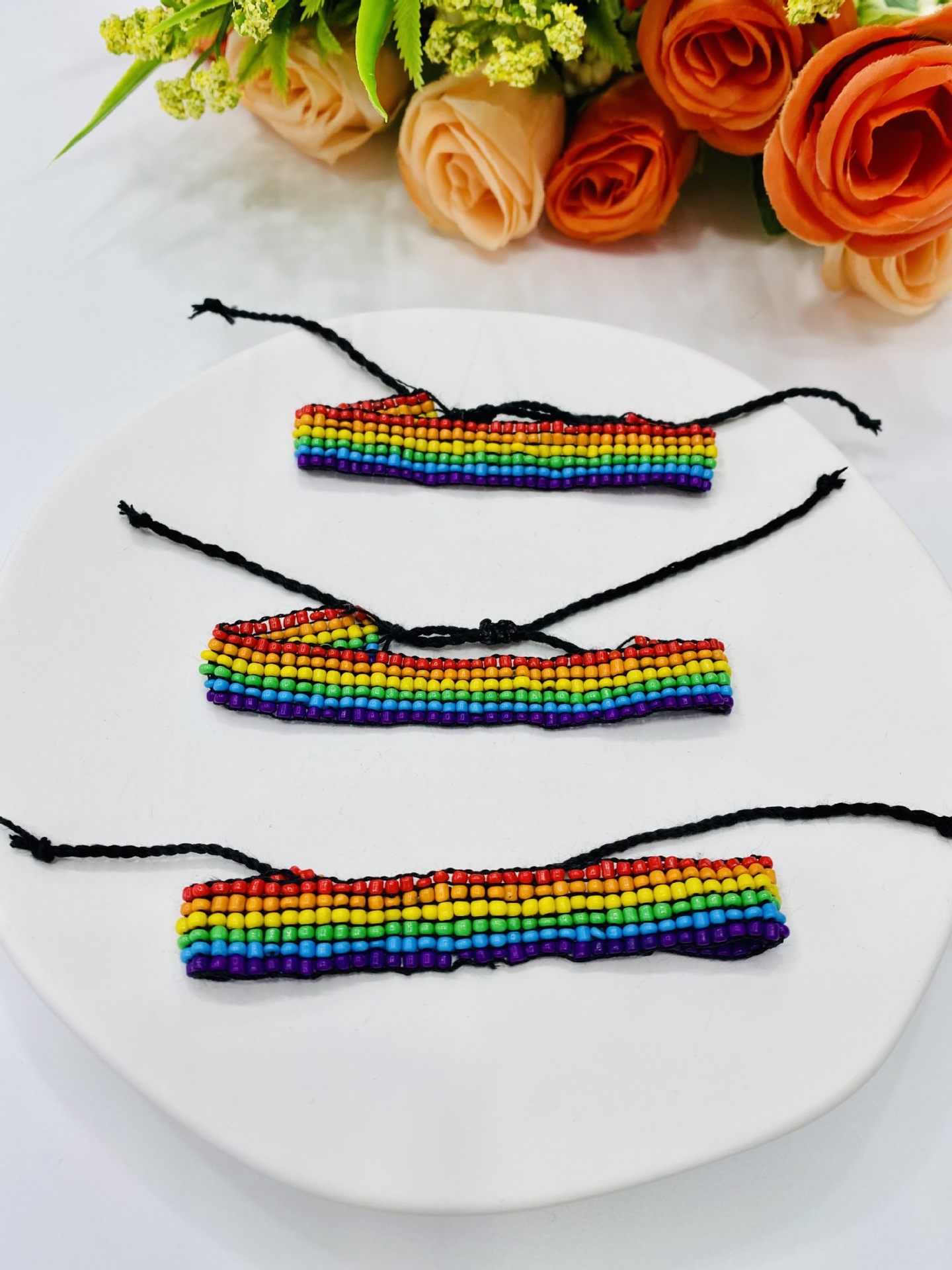 Bohemian LGBT Rainbow Bracelet European and American Personalized Ornament Ethnic Style Bead Tassel Feat Ver Bracelet