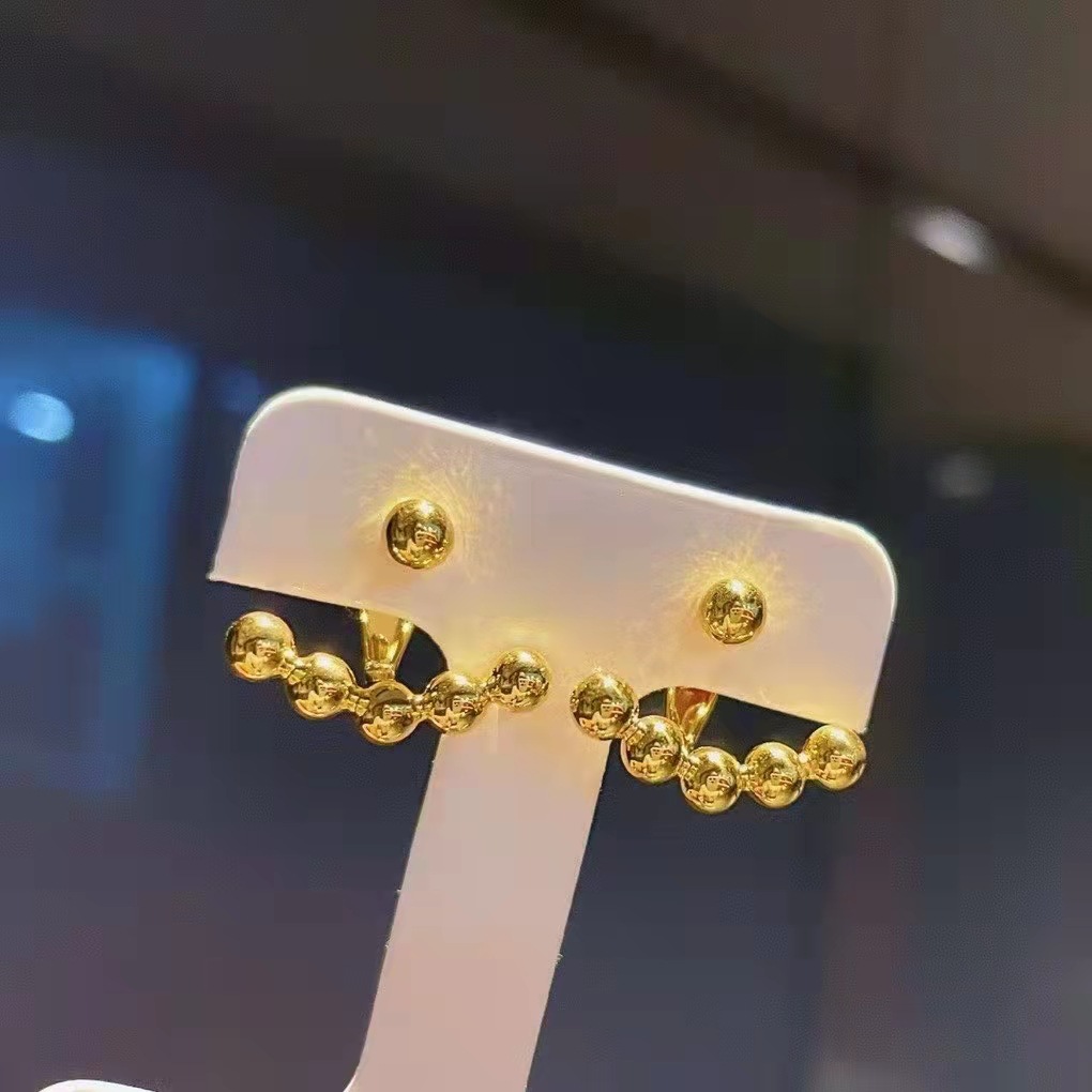 18k玫瑰金黄金耳钉au750光珠素金耳环 18k4d硬金耳环-阿里巴巴