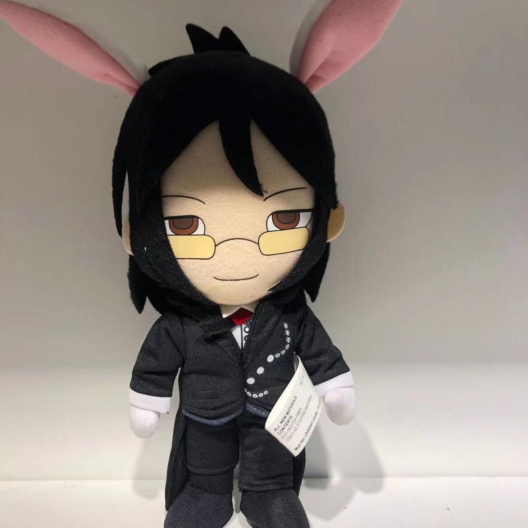 黑执事毛绒公仔 管家塞巴斯蒂安 兔子耳朵毛绒玩具玩偶-阿里巴巴