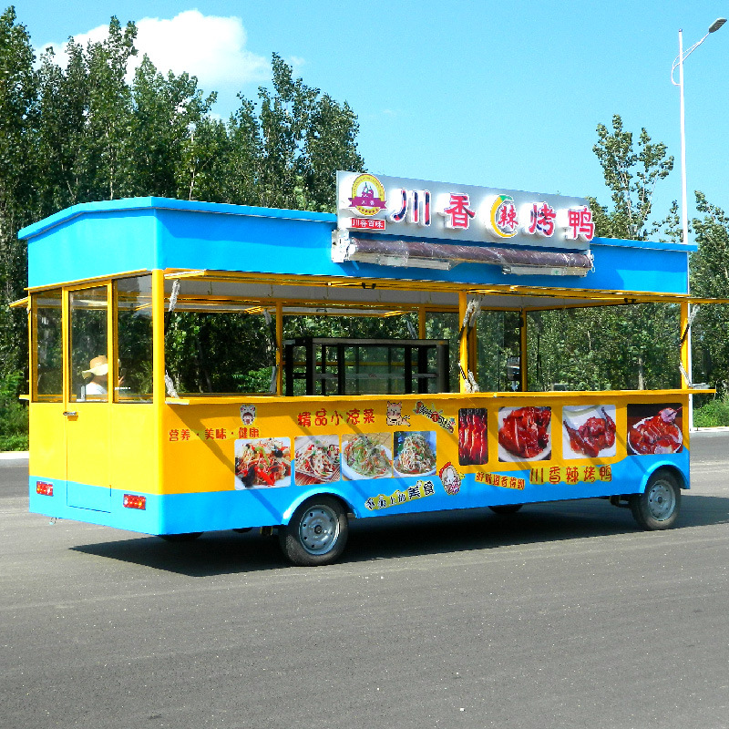 2021早餐多功能卤菜麻辣烫美食车车电动移动小吃快餐摆摊商用四轮