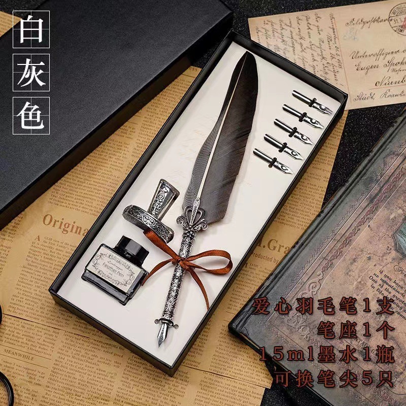 European Retro Feather Pen Set Pen Gift Box Harry Potter Mechanical Punk Sulu Water Pen Factory Wholesale