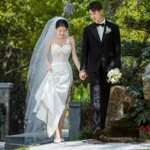韩式轻婚纱超仙森系户外婚礼新娘迎宾礼服气质显瘦鱼尾抹胸出门纱