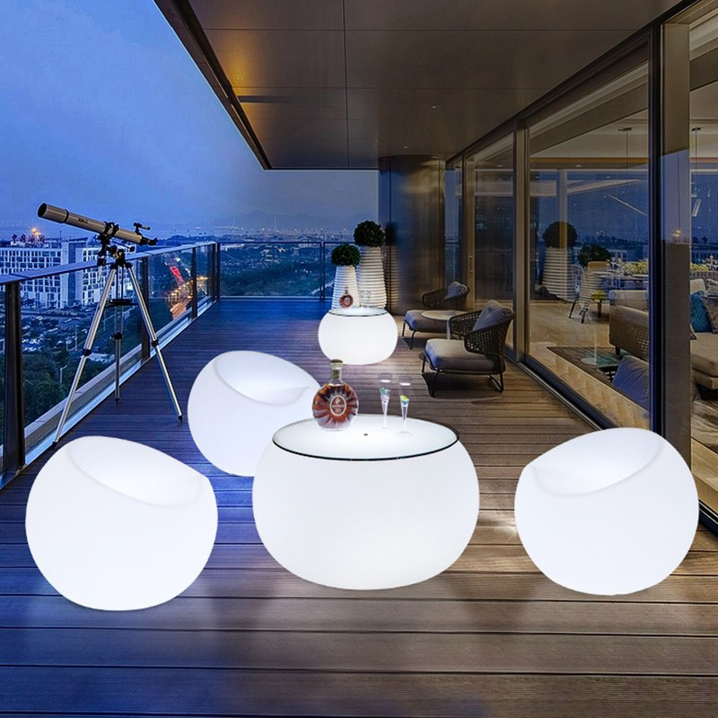 鑫德通led清吧ktv发光桌子创意发光圆桌茶几户外充电防水酒吧家具