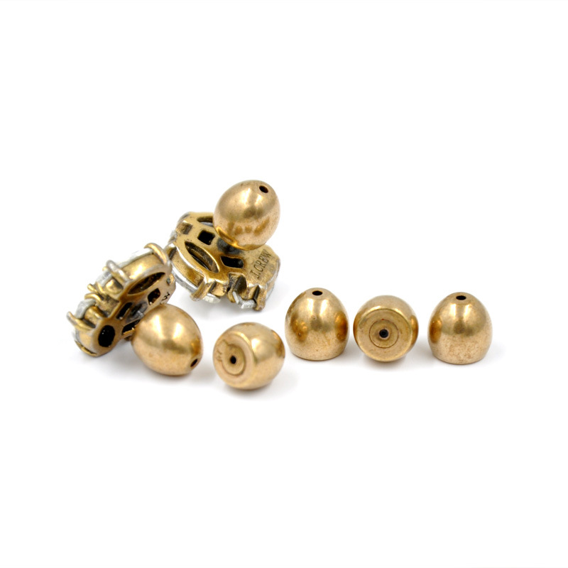 Brass Lathe Semicircle Earplug Spherical Quality Earrings Rear Plug Metal Ear Stud Plug Lettering Fixed Logo Ornament Accessories