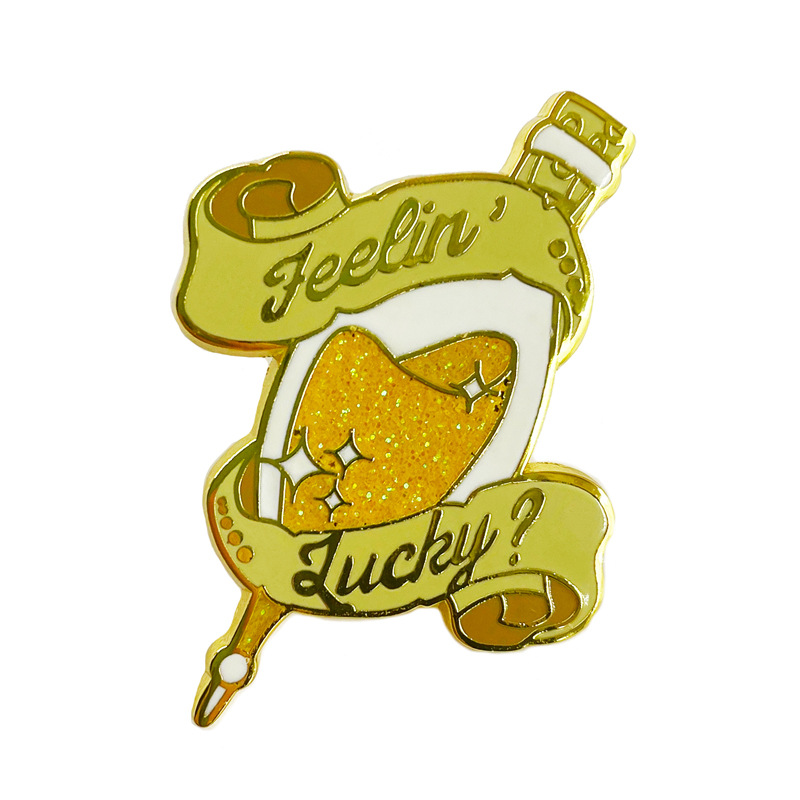 哈利波特魔法药水福灵剂金属胸针 仿珐琅闪粉书包装饰徽章别针