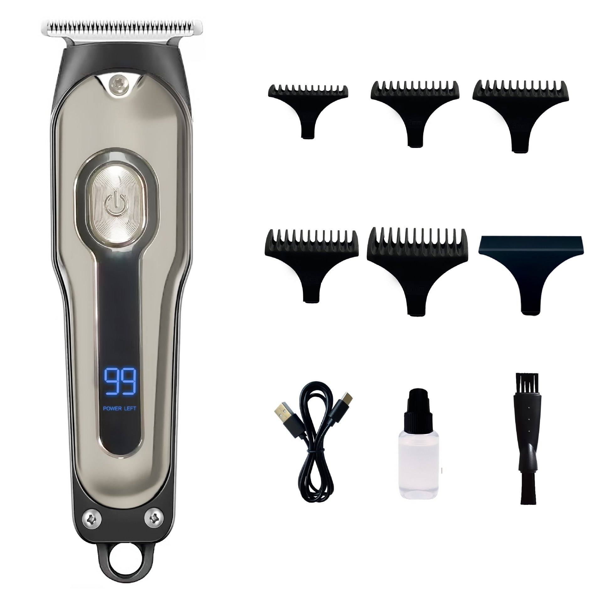 New Digital Display Self-Service Hair Cutting Tool Self-Shaving Hair Hair Clipper Electric Clipper Flat Head Brush Cut Electrical Hair Cutter Household