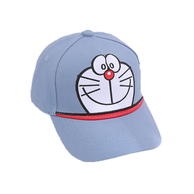 外贸新款卡通机器猫帽子遮阳男女孩哆啦a梦棒球帽儿童帽鸭舌帽