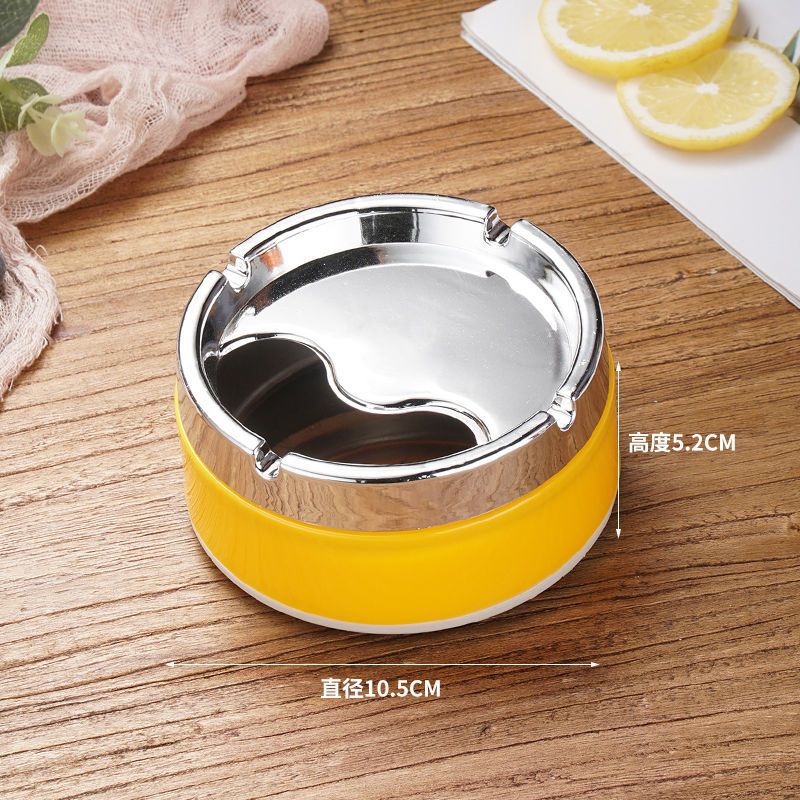 Stainless Steel Ashtray Gray Cylinder with Lid Rotating Creative Fashion Covered Large Metal Living Room Plastic Office Hot