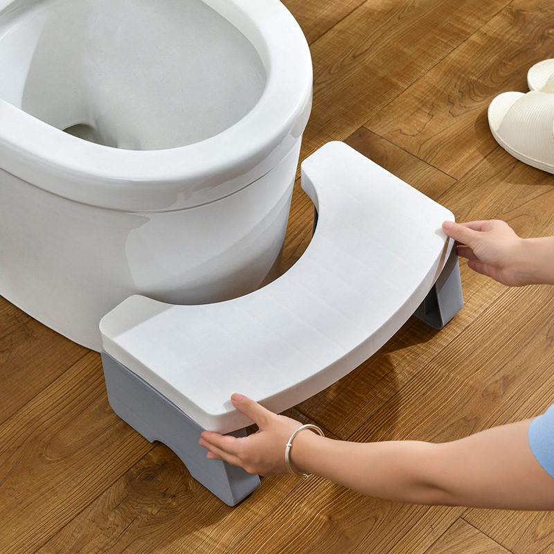 Household Commode Potty Chair Stool Bathroom Stool Adult Ottoman Thickened Toilet Seat Footstool Plastic Toilet Chair