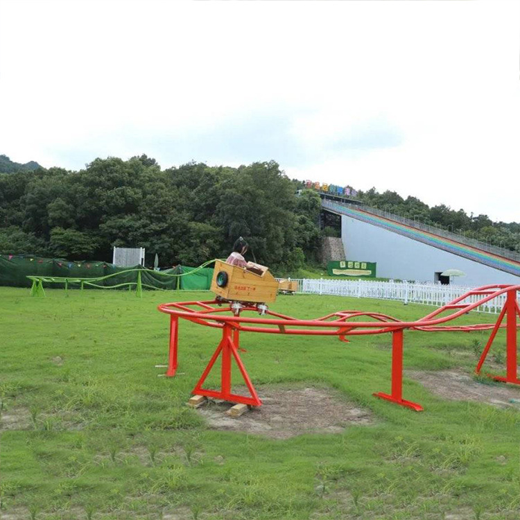 无动力游乐设备 人气坑爹过山车 c波浪型人力脚蹬车 户外亲子项目