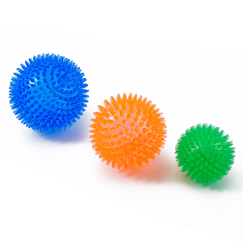 跨境新款宠物用品狗狗玩具 tpr耐咬玩具刺刺球啃咬发声玩具批发