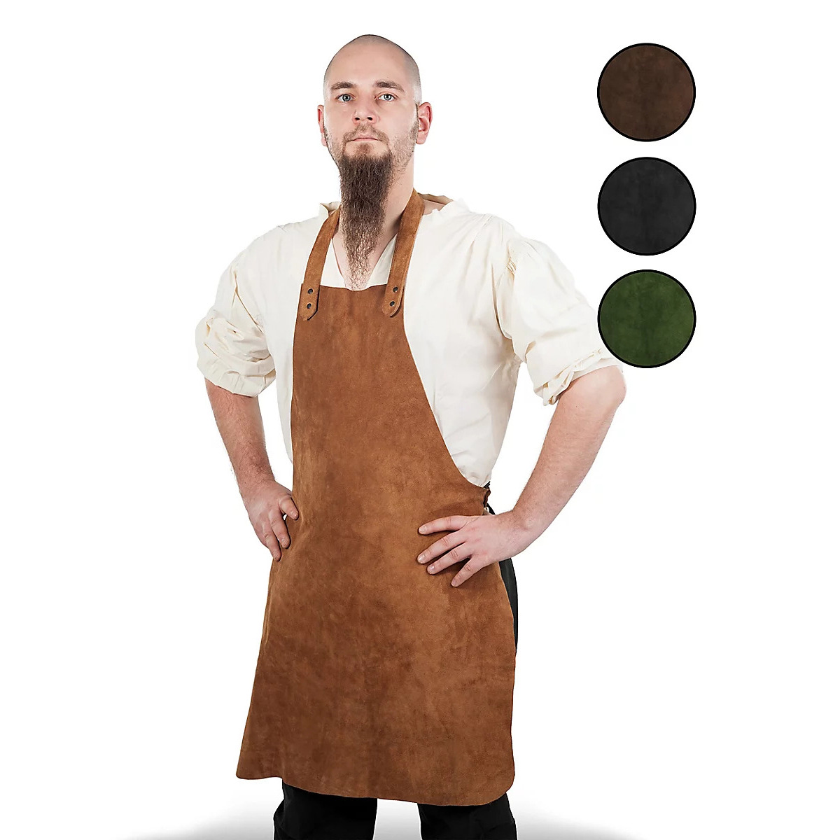 跨境外贸新欧美复古维京亚马逊中世纪文艺复兴铁匠炉石绒面革围裙