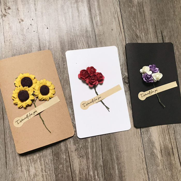 向日葵卡片ins小清新韩国diy祝福生日节日贺卡拍照道具满天星卡片